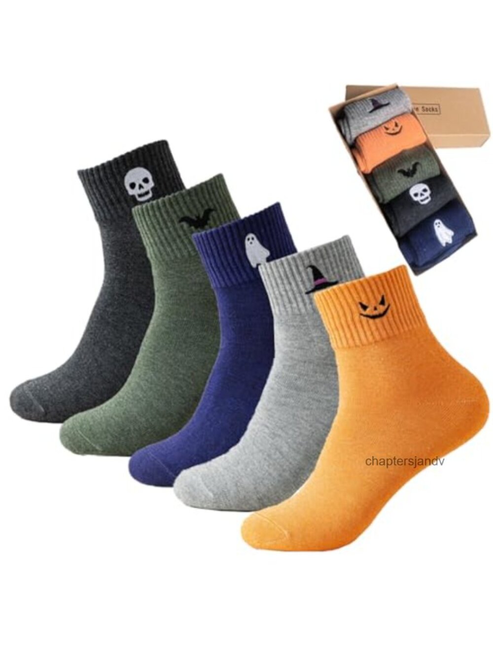 Women's Novelty Embroidered Ankle Socks Cotton Blend Halloween Gift